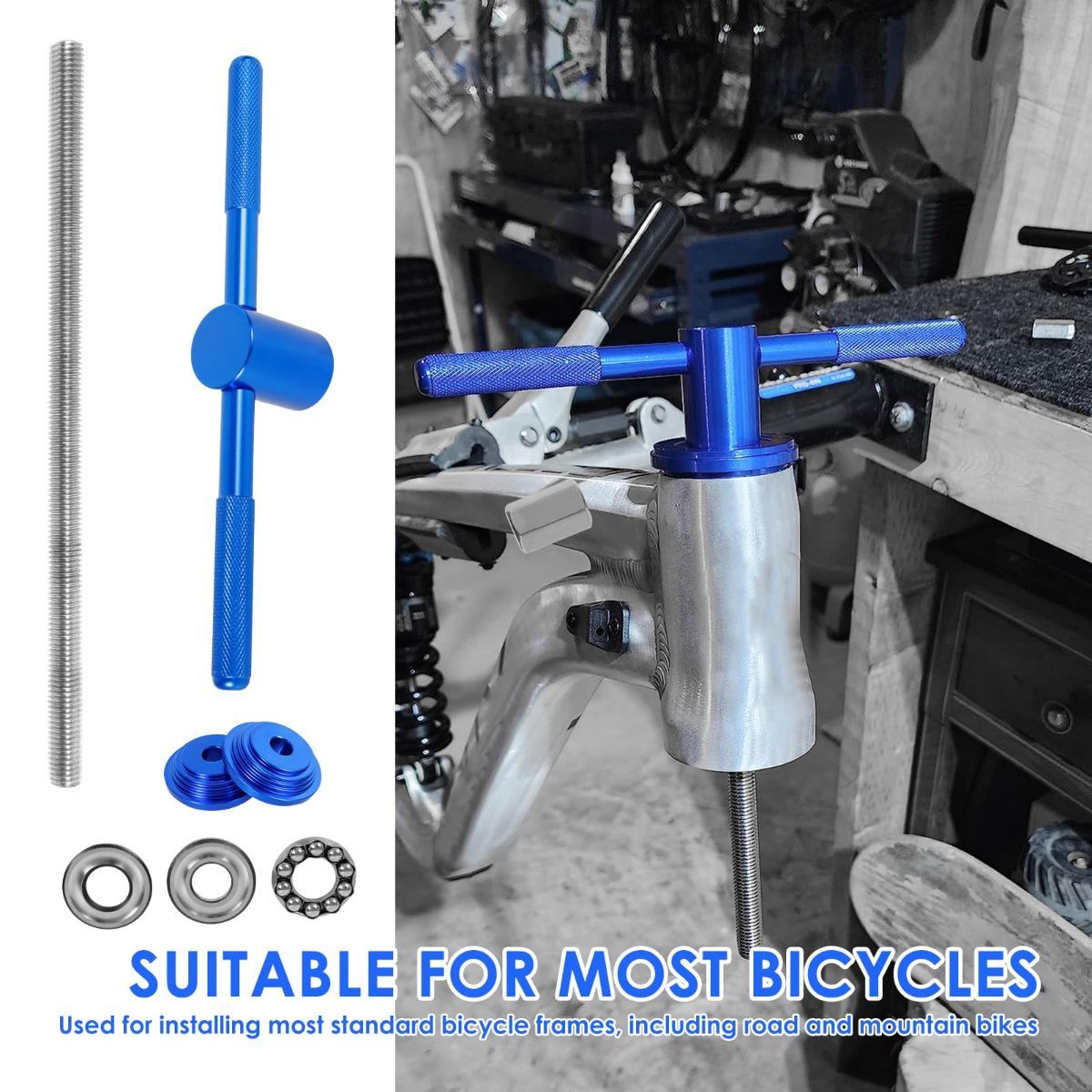 Bike Headset Press Tool - Universal Bicycle Headset Bearing Press-in Tool - Bike Headset Cup and Bottom Bracket Press Installer Accessories for Bicycle Repair - Image 6