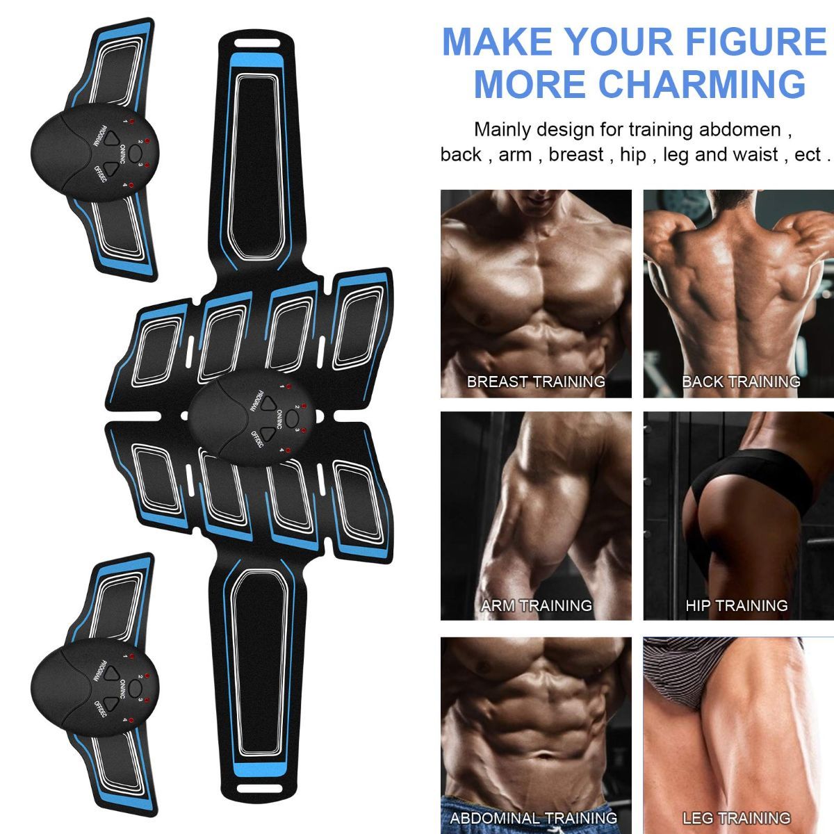 Fitness Belt Abs Stimulator Muscle Training Fitness Workout Equipment Ab Core Toner Belt for Abdominal/Arm/Leg for Home Use - Image 2