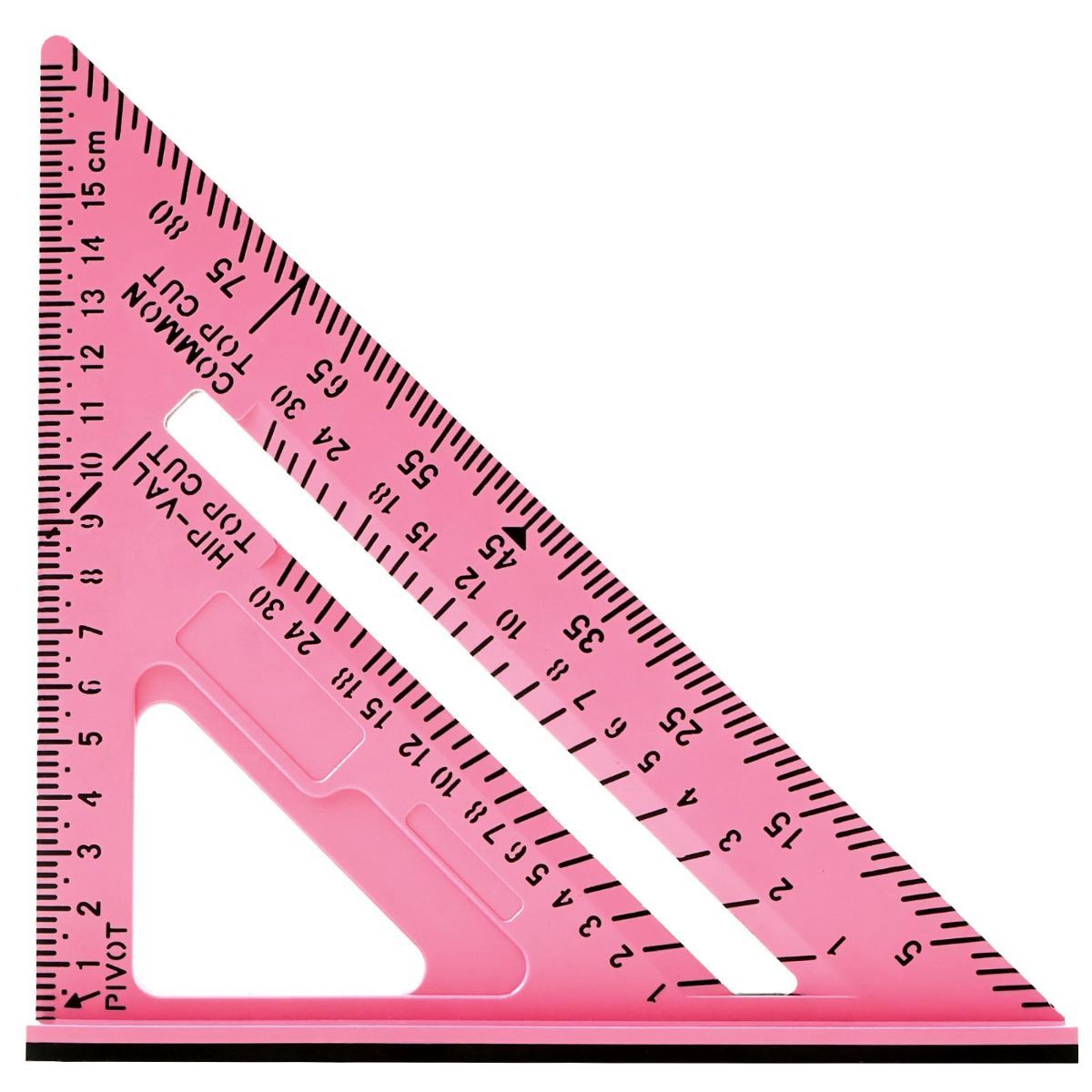 7 Inch Woodworking Triangle Ruler, Metric and Imperial Plastic Carpenter Square, Precision Right Angle Measuring Ruler, Clear Scale Square Protractor for Woodworking and Carpentry - Pink - Image 1