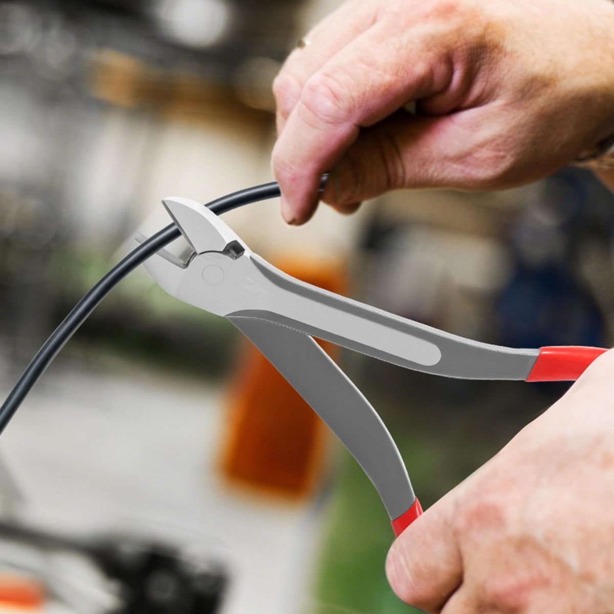 11 inch Diagonal Cutting Pliers - Chromium Vanadium Steel Heavy Duty Side Pliers, High Leverage Wire Cutter for Wires, Cables, Steel Wires and Zippers - Image 4
