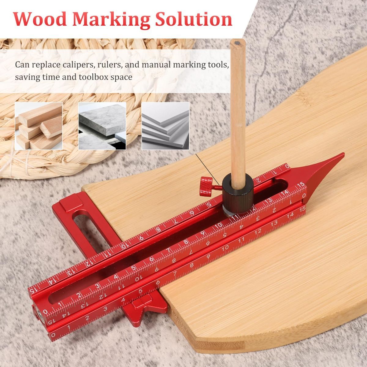 4 Sided Scribing Tool, Aluminum Alloy 4 Sided Scale Guiding Ruler, Leveling Ruler with Magnetic Base, Multi-Purpose Woodworking Marking Tool for DIY, Woodworking, Carpentry - Image 6