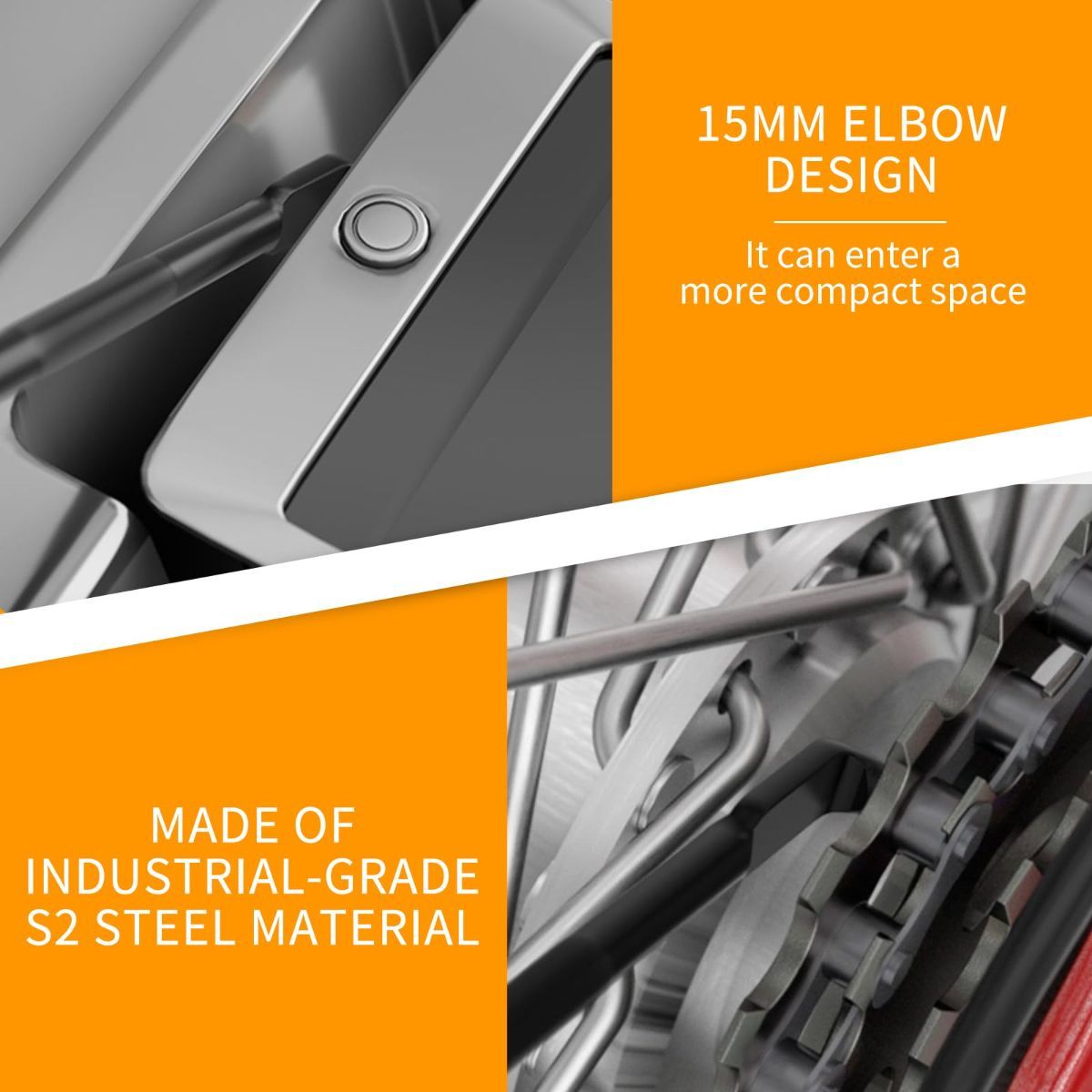 3Pcs Right Angle Offset Screwdriver Set - L Type 90 Degree Double End Screwdriver, 15mm Elbow Design, Low Profile Magnetic Offset Screwdriver for Tight Narrow Space - Image 5