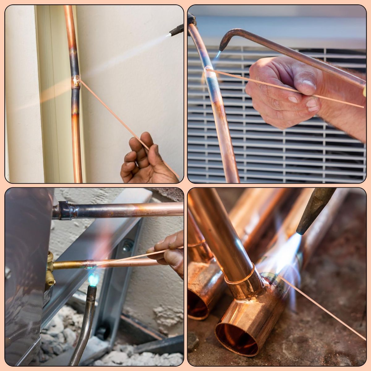 40Pcs 15% Silver Brazing Rods, Silver Solder Phos Copper Brazing Alloys Flat and Round Welding Rods for Air Conditioning Refrigerator Cold Storage HVAC Units (BCuP-2 20Pcs, BCuP-5 20Pcs) - Image 7