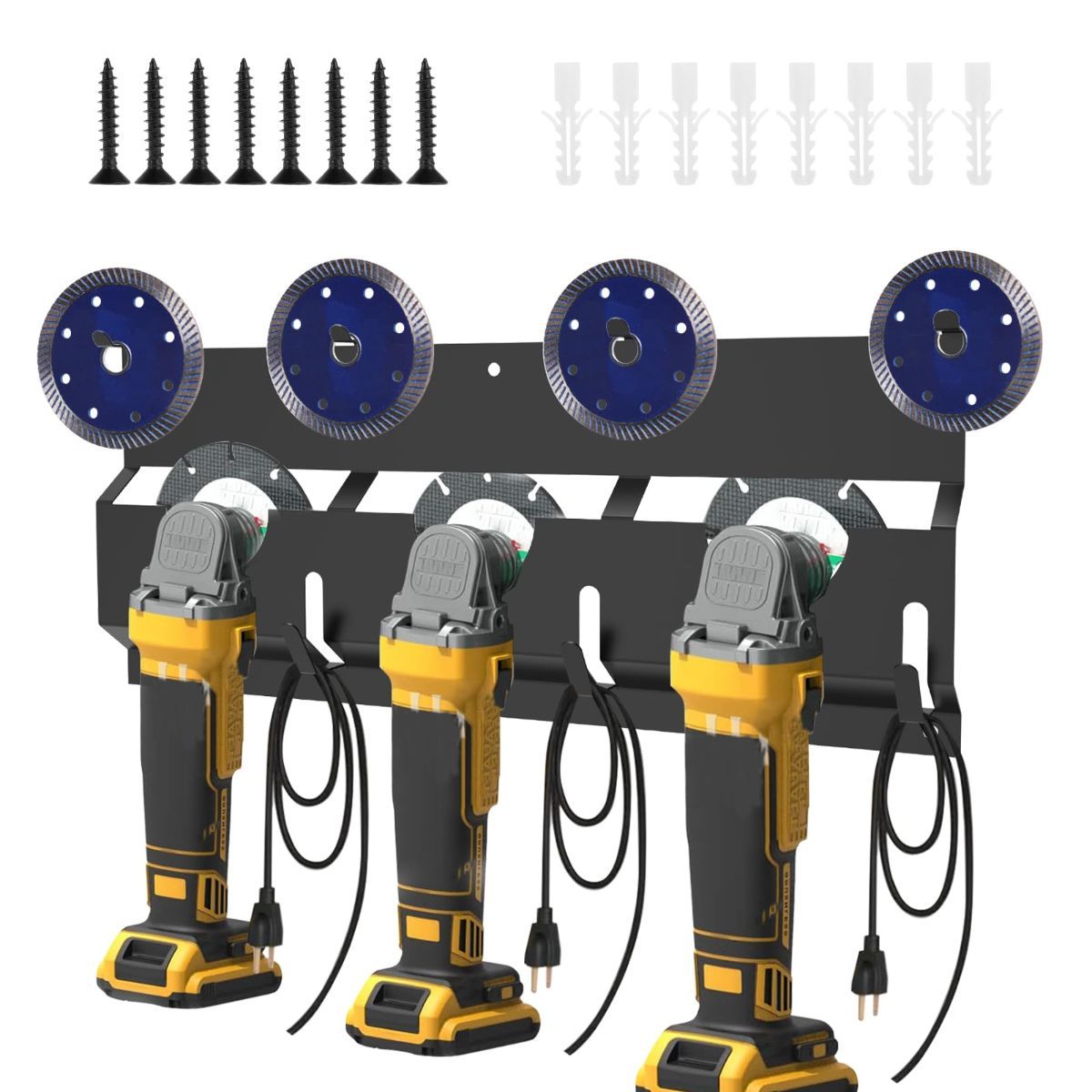 Angle Grinder Holder, Carbon Steel Angle Grinder Stand, Tool Holder Wall Mount, Efficient Angle Grinder Bracket, Versatile Angle Grinder Rack for Angle Grinder Tools Flap Cutting Discs - Image 1