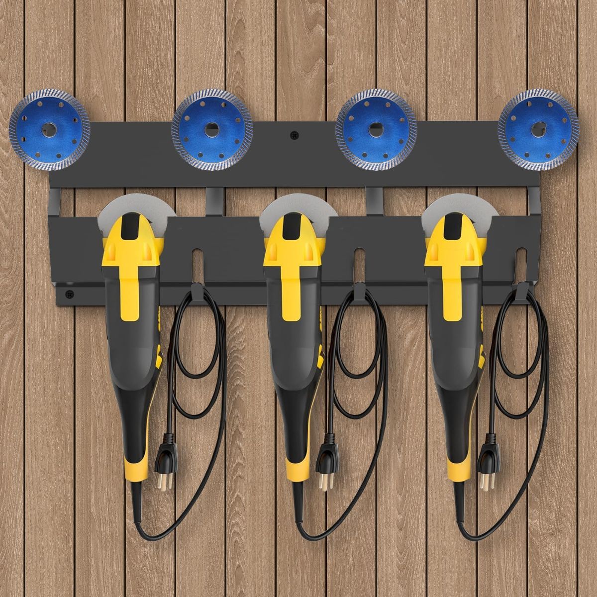 Angle Grinder Holder, Carbon Steel Angle Grinder Stand, Tool Holder Wall Mount, Efficient Angle Grinder Bracket, Versatile Angle Grinder Rack for Angle Grinder Tools Flap Cutting Discs - Image 8
