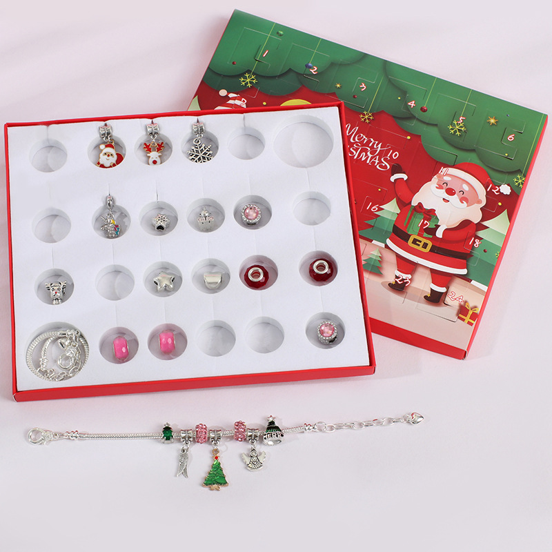 24-Day Christmas Advent Calendar DIY Bracelet Set, Festive Charm & Bead Kit for Aussie Xmas Gifting & Crafting - Image 3