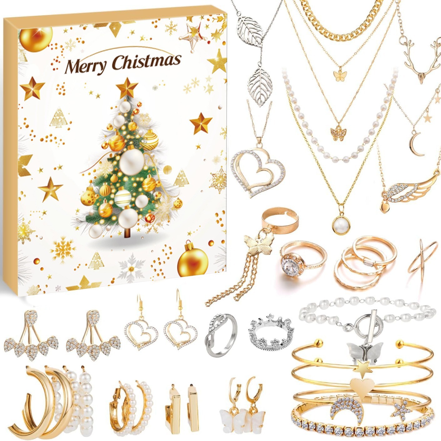 24-Day Christmas Advent Calendar DIY Bracelet Set, Festive Charm & Bead Kit for Aussie Xmas Gifting & Crafting - Image 1