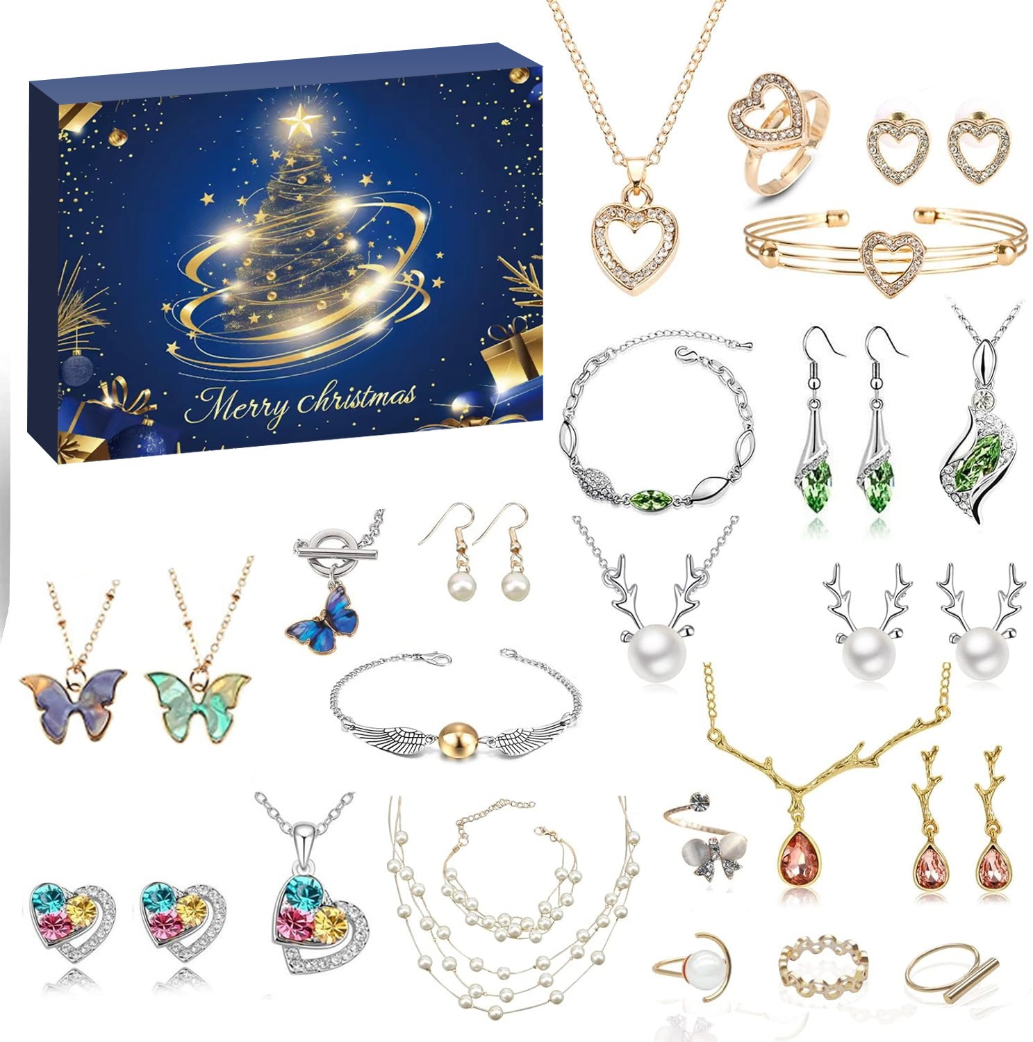 24-Day Christmas Advent Calendar DIY Bracelet Set, Festive Charm & Bead Kit for Aussie Xmas Gifting & Crafting - Image 1