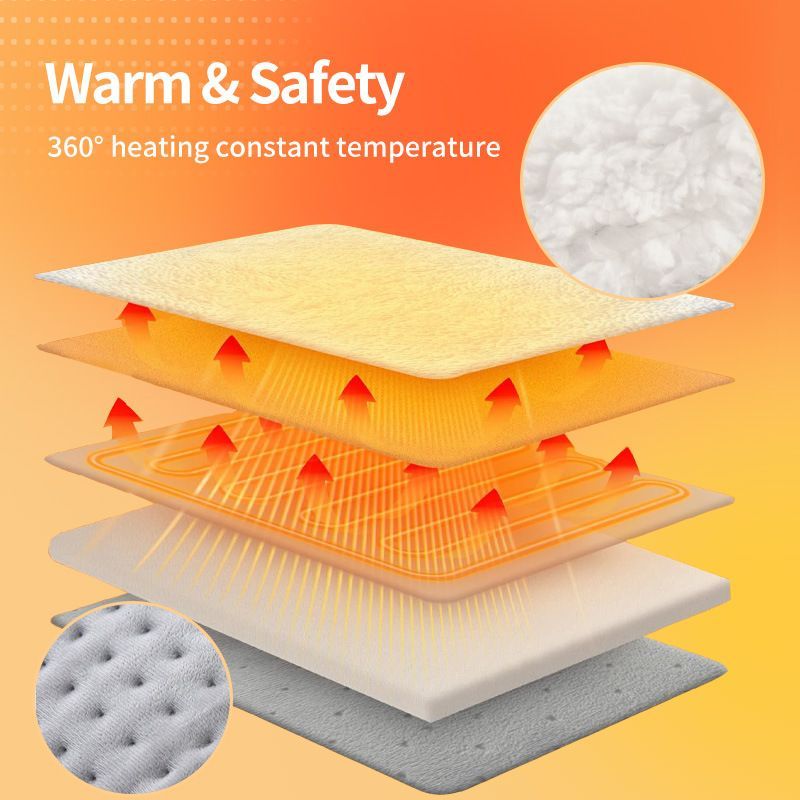 Electric Heated Foot Warmer - Heating Foot Warmer for Men & Women, Feet Warmer with 6 Temperature Setting 4 Timer Setting, Auto Shut Off Washable Inner Lining, Fast Heat Use for Winter Gifts - Image 5