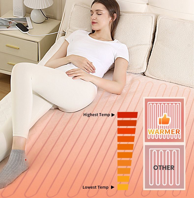 Heated Blanket Electric Throw,4 Heat Settings & 8H Auto Shut-Off Double Helix Fast Heating Electric Blanket,Skin-Friendly Cotton & Non-Slip Design Heated Throw with Overheat Protection - White - Size 59*31.4