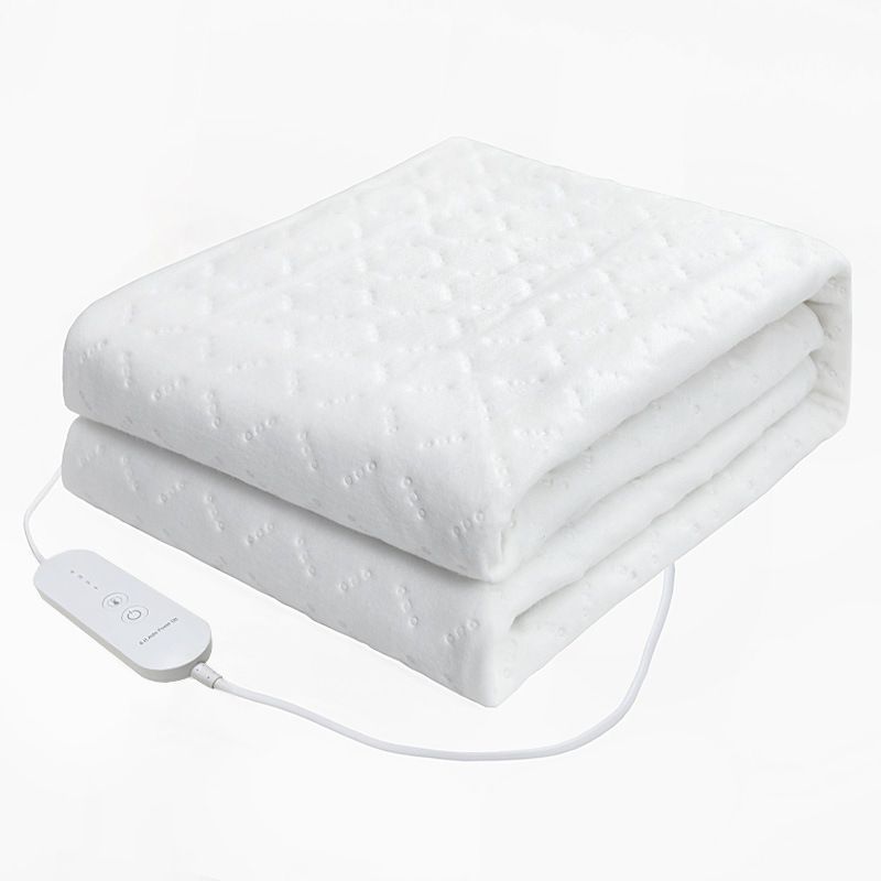 Heated Blanket Electric Throw,4 Heat Settings & 8H Auto Shut-Off Double Helix Fast Heating Electric Blanket,Skin-Friendly Cotton & Non-Slip Design Heated Throw with Overheat Protection - White - Size 55.1*62.9