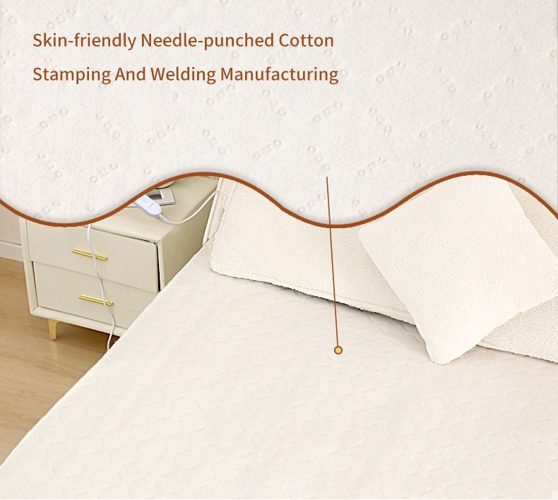 Heated Blanket Electric Throw,4 Heat Settings & 8H Auto Shut-Off Double Helix Fast Heating Electric Blanket,Skin-Friendly Cotton & Non-Slip Design Heated Throw with Overheat Protection - White - Size 55.1*62.9