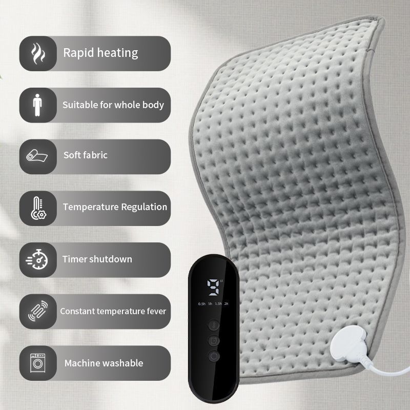 Heated Pad Zero-Gravity Pad Temperature Control Timer Winter Warmth Suitable for both humans and pets - Gray - Size 30cm*60cm - Image 5