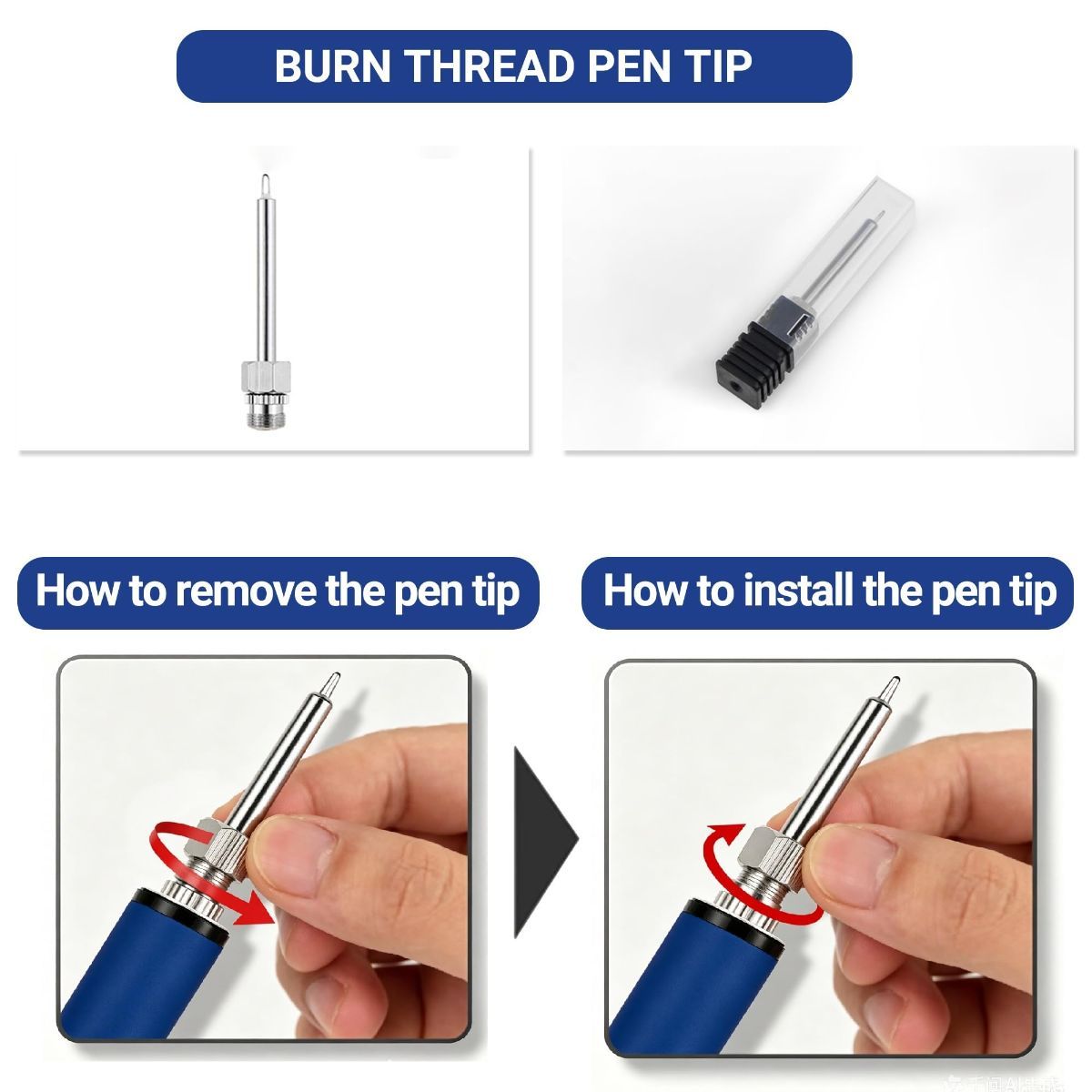 Rechargeable Thread Burner Kit Digital LCD Screen Displays for Intelligent Temperature Control Burning Pen with Three Settings of 2.7V, 3.7V and 4.2V,510 threaded battery - Red - Size 3.5in - Image 3