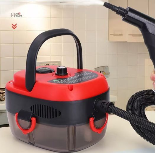 Versora Pro Car Steam Cleaner, 2500W Steam Cleaner, Lightweight High-Temp Steamer for Auto Detailing, Sofa, Tile & Grease, Large Tank + Brush Heads Included  - Red - Image 1