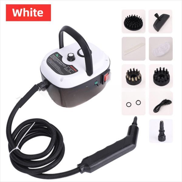 Versora Pro Car Steam Cleaner, 2500W Steam Cleaner, Lightweight High-Temp Steamer for Auto Detailing, Sofa, Tile & Grease, Large Tank + Brush Heads Included (White) - Image 1