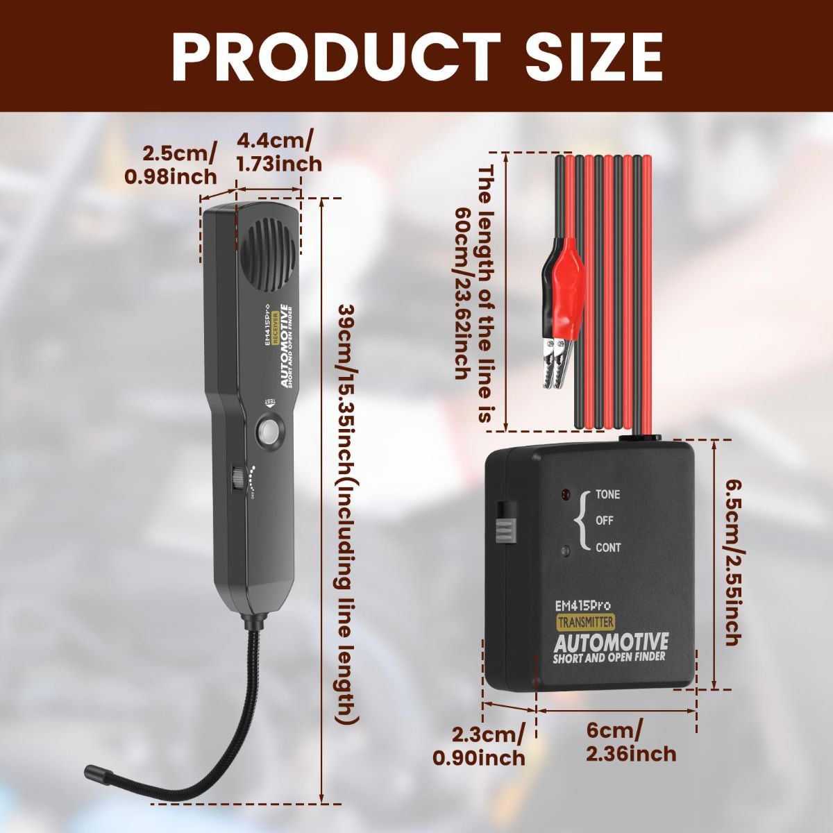 Electrical Short Open Finder for Em415pro, Professional Wire Break Finder, Automotive Circuit Tester, Cable Fault Locator, DC 6-42V Adjustable Circuit Breaker Finder Tool for Cars Trucks - Image 2