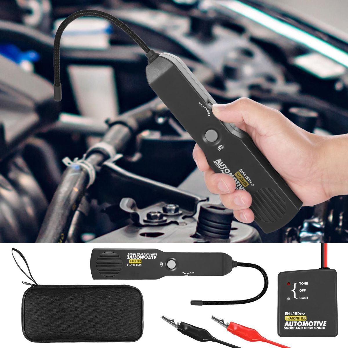 Electrical Short Open Finder for Em415pro, Professional Wire Break Finder, Automotive Circuit Tester, Cable Fault Locator, DC 6-42V Adjustable Circuit Breaker Finder Tool for Cars Trucks - Image 7