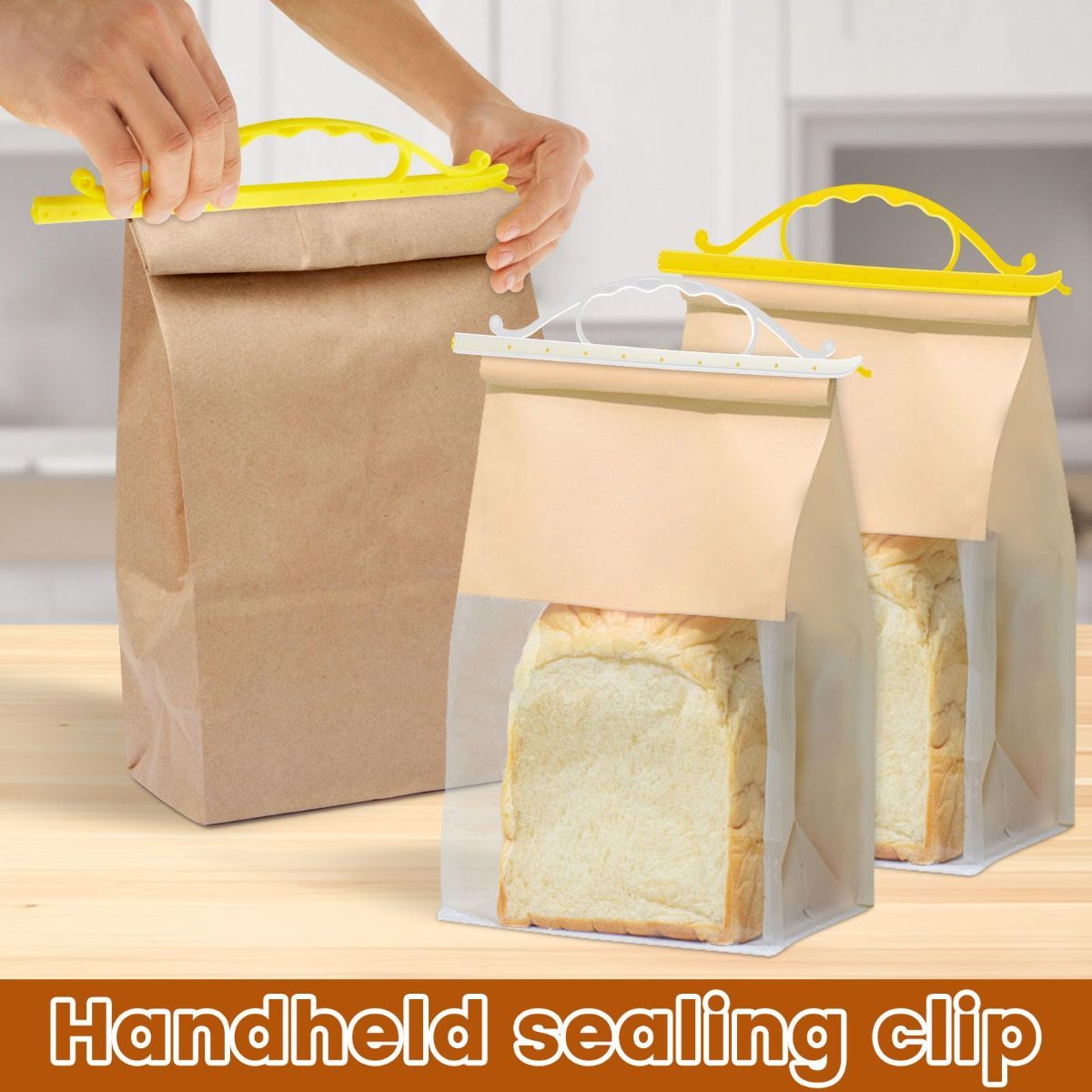 12Pcs Handheld Bag Clips For Food Storage, Reusable Chip Bag Clips With Handle, Grip Sticks Bag Sealers, Strong Load Bearing Sealing Clips For Snack Cereal - Image 3