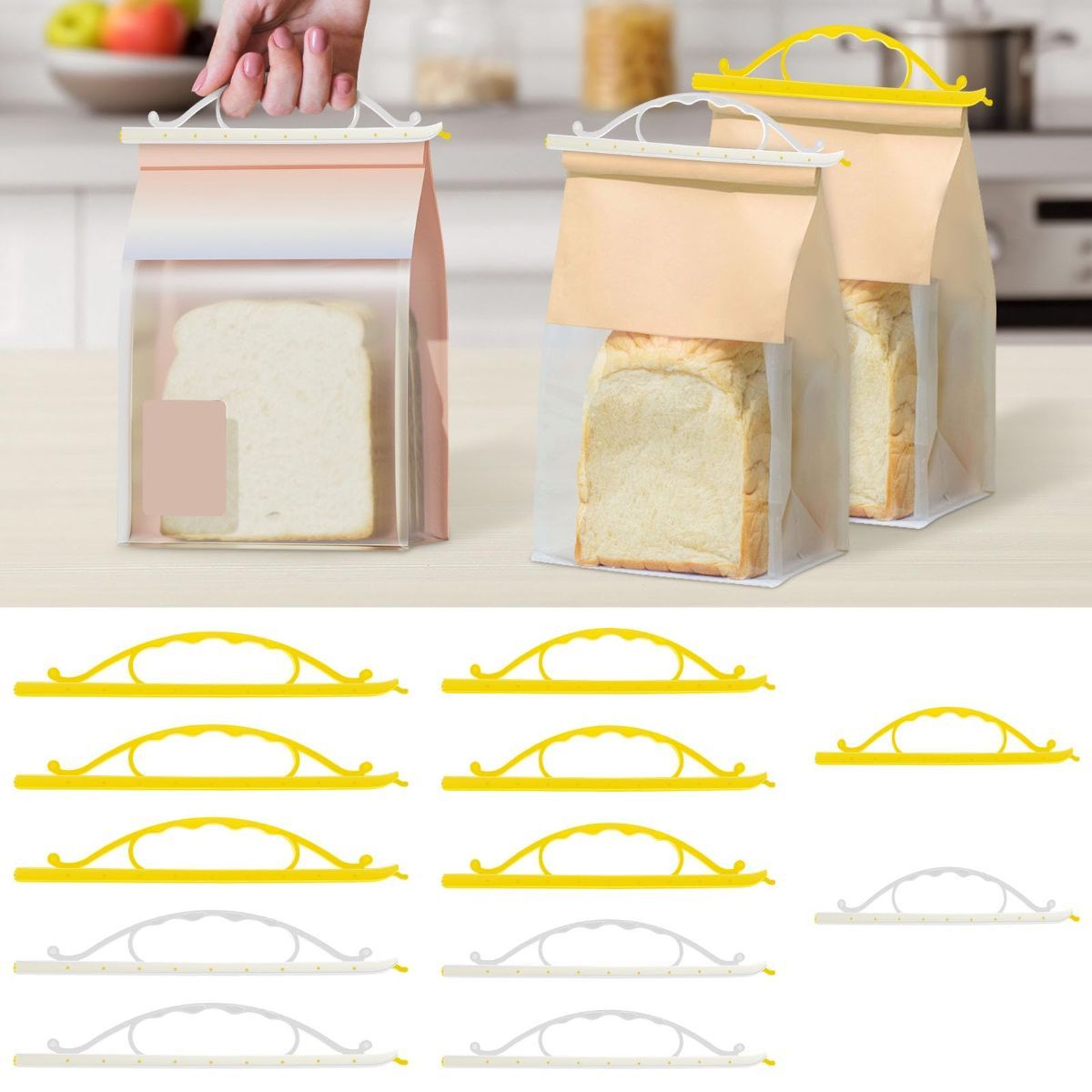 12Pcs Handheld Bag Clips For Food Storage, Reusable Chip Bag Clips With Handle, Grip Sticks Bag Sealers, Strong Load Bearing Sealing Clips For Snack Cereal - Image 8