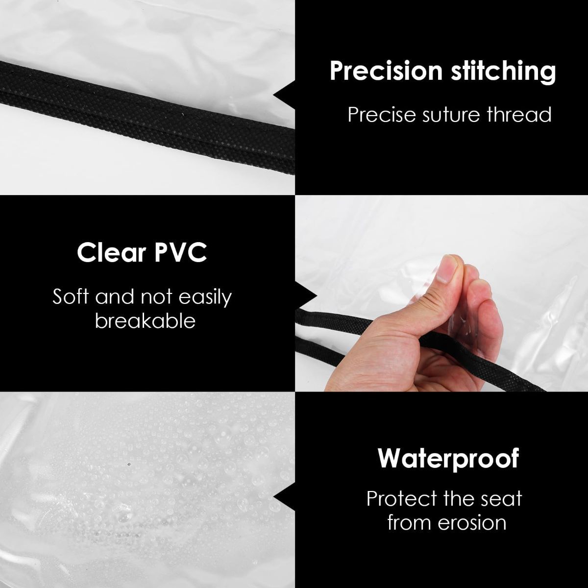 3Pcs Salon Chair Cover, PVC Clear Chair Back Covers, Waterproof Salon Chair Covers Protectors, Soft Salon Chair Back Cover, Fits Most Standard Salon Chairs Office Chairs, 20