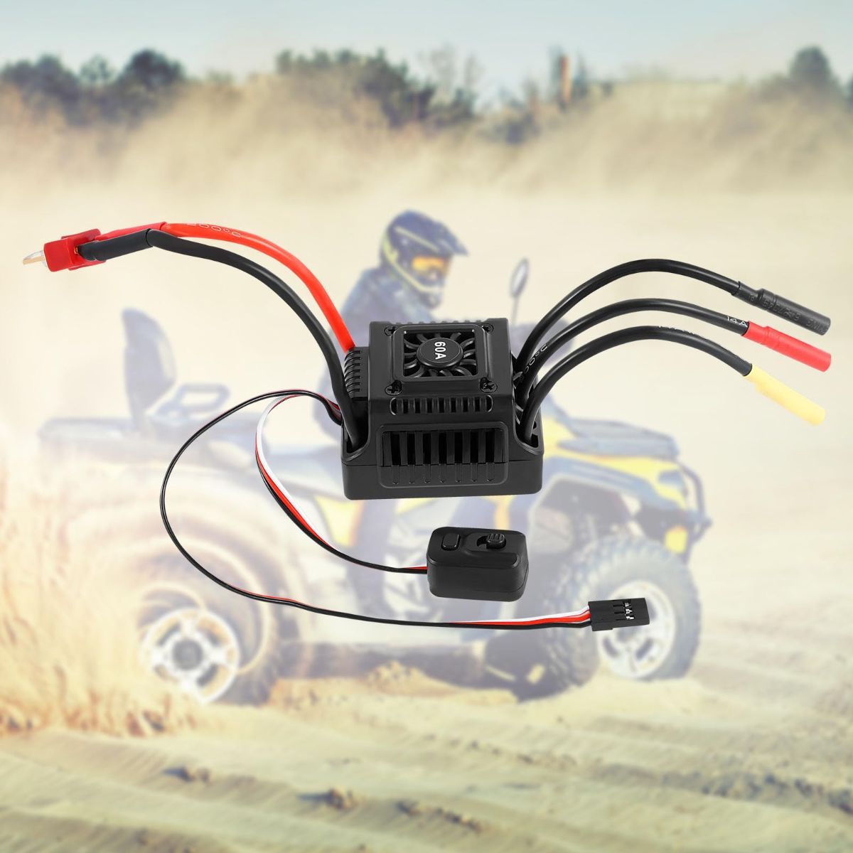 New Brushless Sensorless ESC, 60A Waterproof Dustproof Brushless Smart ESC, Sensorless Motor Combo, Multiple Protection Brushless ESC for 1/10 RC Car Truck Outdoor (T Plug) - Image 5