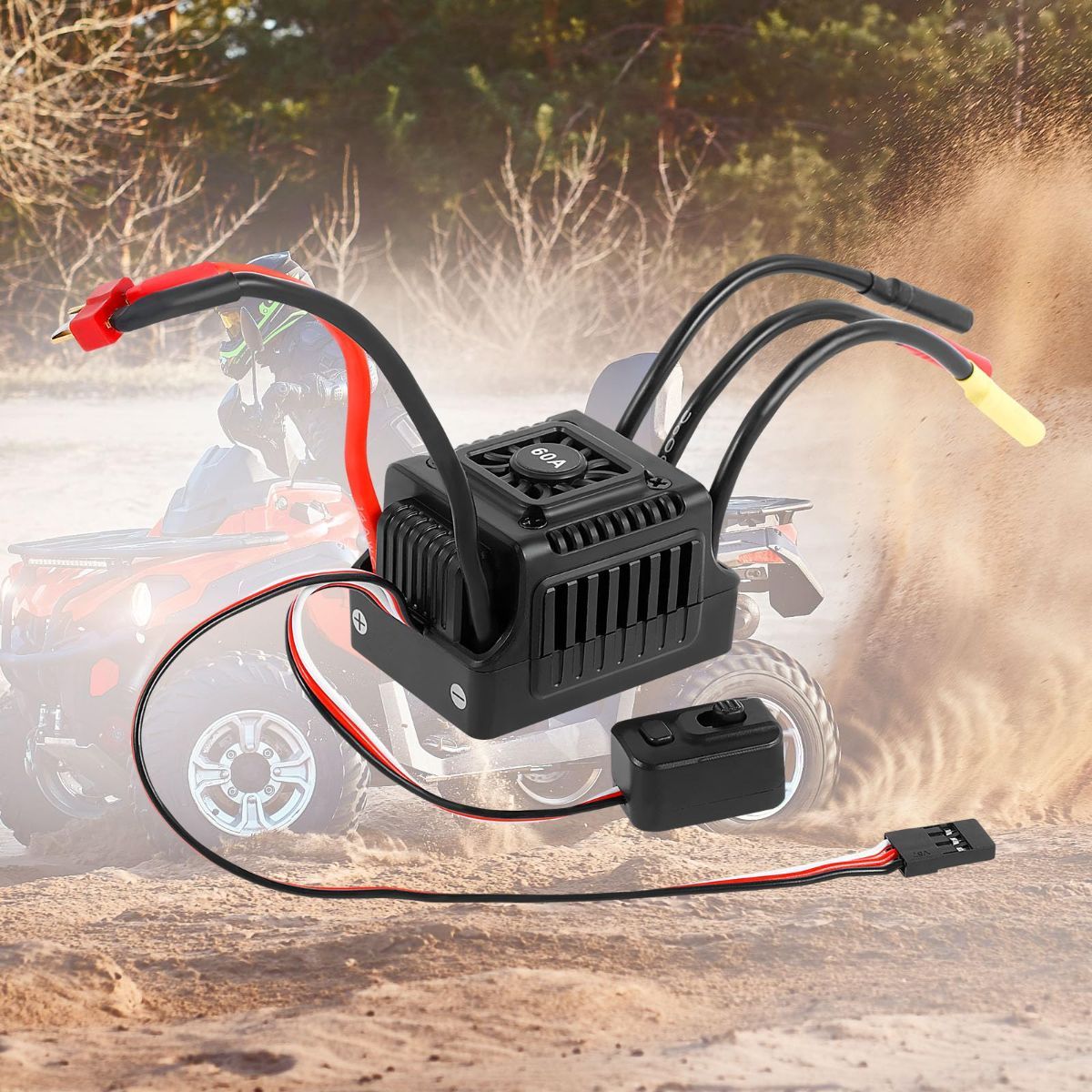 New Brushless Sensorless ESC, 60A Waterproof Dustproof Brushless Smart ESC, Sensorless Motor Combo, Multiple Protection Brushless ESC for 1/10 RC Car Truck Outdoor (T Plug) - Image 8