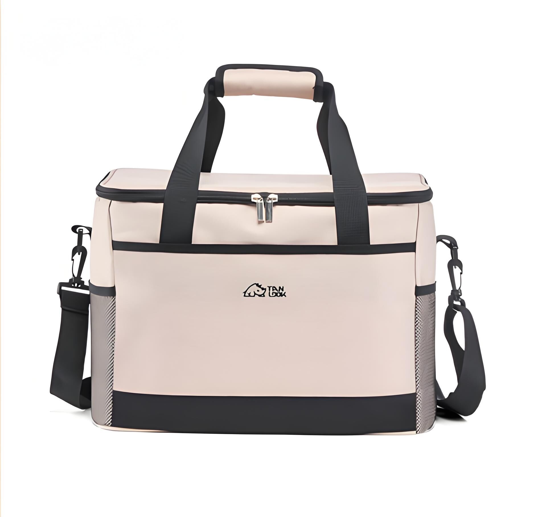 Beige Insulated Picnic Cooler Bag: Portable Waterproof Ice Bag for Outdoor Camping, Picnics & Home Use（17L） - Image 1