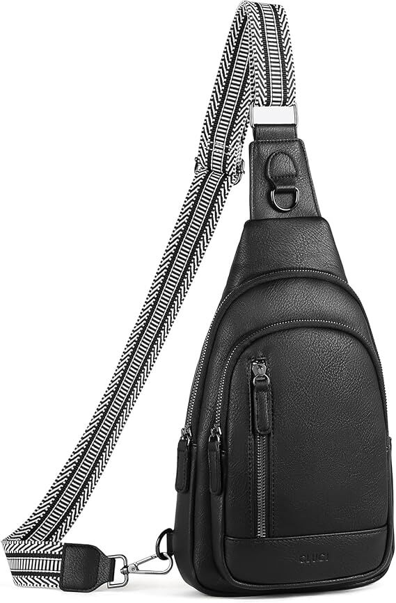 Black Faux Leather Sling Bag: Unisex, Spacious, Reversible Crossbody for Aussies - Image 1
