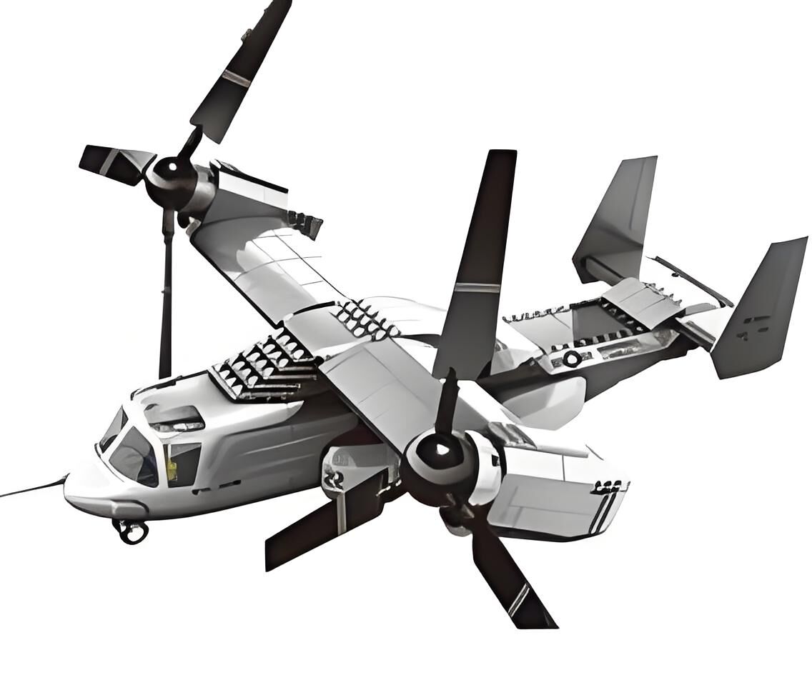 Christmas gift US Osprey Tiltrotor Aircraft Building Blocks Set, 460 Pieces Military Transport Model Kit for Kids Aged 6+ & Enthusiasts（Osprey tiltrotor aircraft） - Image 1