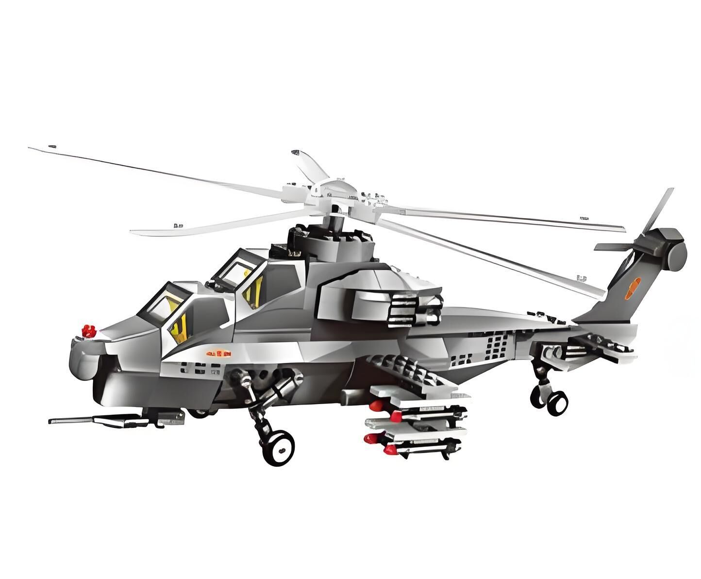 Christmas gift WZ-10 Attack Helicopter Building Blocks Set, 264 Pieces Military Model Kit for Kids Aged 6+ & Enthusiasts（WZ10 helicopter gunship） - Image 1