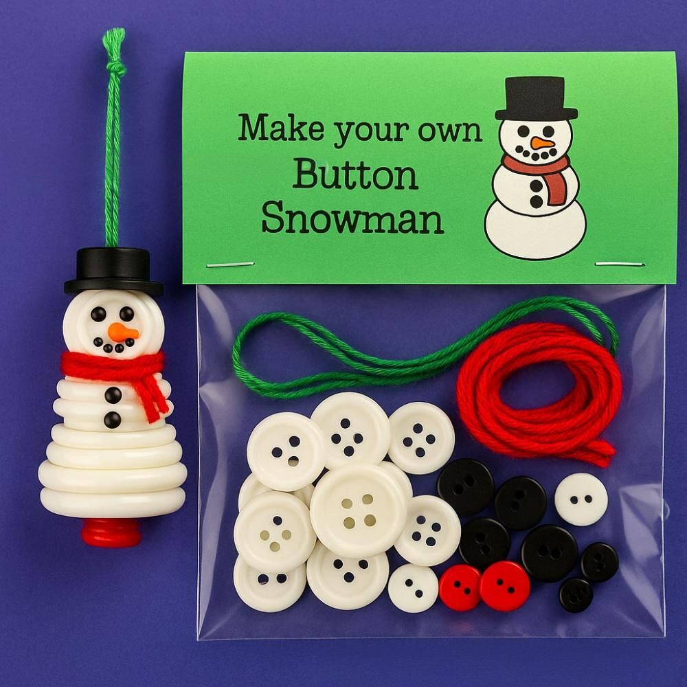 Christmas gift Christmas Button Ornament - Festive Santa Design Craft Kit （Santa Claus） - Image 2