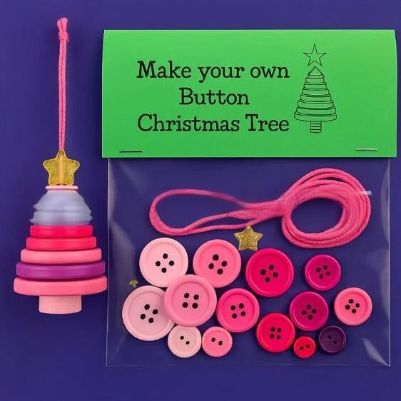 Christmas gift Christmas Button Ornament - Festive Santa Design Craft Kit （Santa Claus） - Image 4