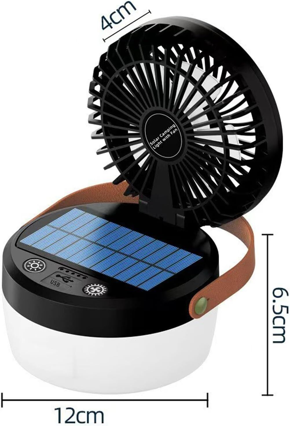 Camping Light with Fan, Portable Hanging Lamp for Tent, IPX4 Waterproof, 4 Mode Light Camping Lantern and 3 -Speed Quiet Fan,USB & Auxiliary Solar Charging，for Camping/College Dorm (Army Green) - Image 7