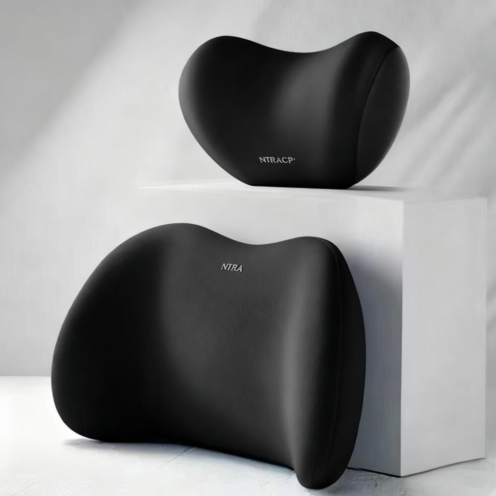 Christmas gift Car Headrest & Lumbar Support Set, Ergonomic Plush Cushion for Driver & Passenger, Comfort & Spine Protection for Long Drives（brown） - Image 6