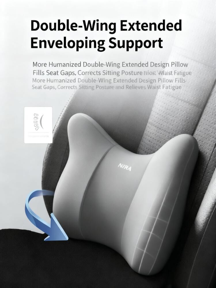 Christmas gift Car Headrest & Lumbar Support Set, Ergonomic Plush Cushion for Driver & Passenger, Comfort & Spine Protection for Long Drives（pink） - Image 5