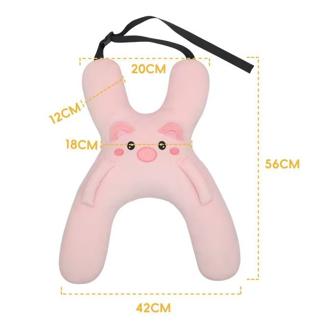 Christmas gift for kids-Kids Travel Pillow, Ergonomic Plush Support for Car Rides, Comfortable Sleep Companion for Children（pink dog） - Image 4