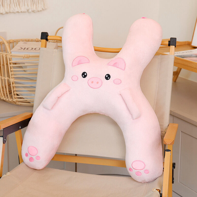 Christmas gift for kids-Kids Travel Pillow, Ergonomic Plush Support for Car Rides, Comfortable Sleep Companion for Children（pink pig） - Image 1