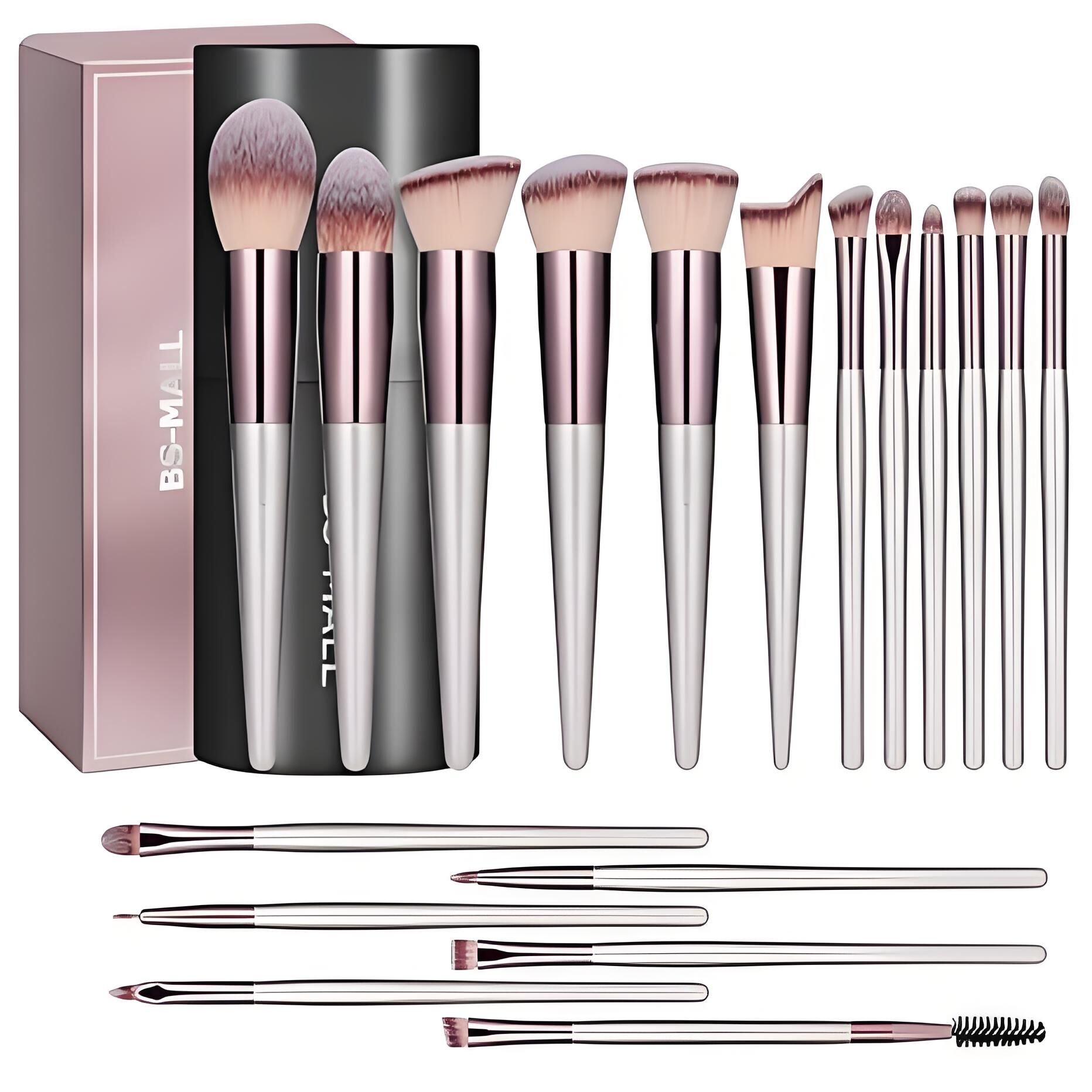 Champagne Gold Makeup Brush Set (18-Piece): Professional, Cruelty-Free for Foundation, Blush & Eyeshadow, Ideal for Aussies - Image 1