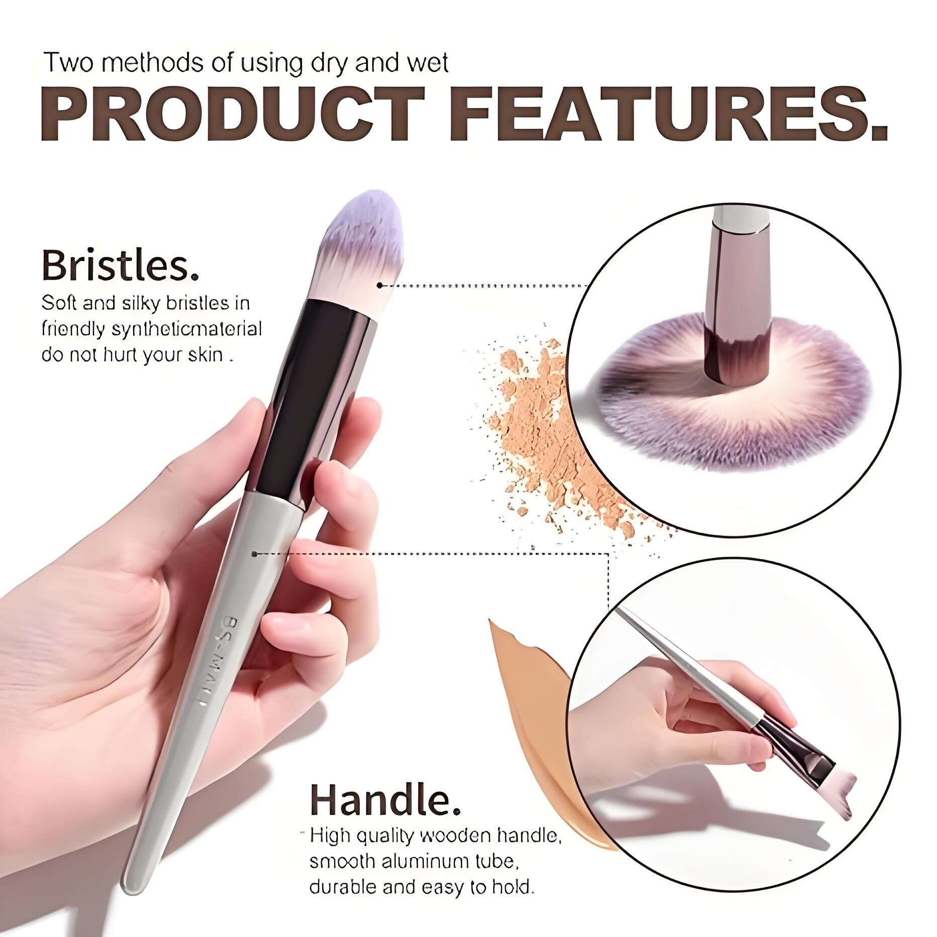 Champagne Gold Makeup Brush Set (18-Piece): Professional, Cruelty-Free for Foundation, Blush & Eyeshadow, Ideal for Aussies - Image 5