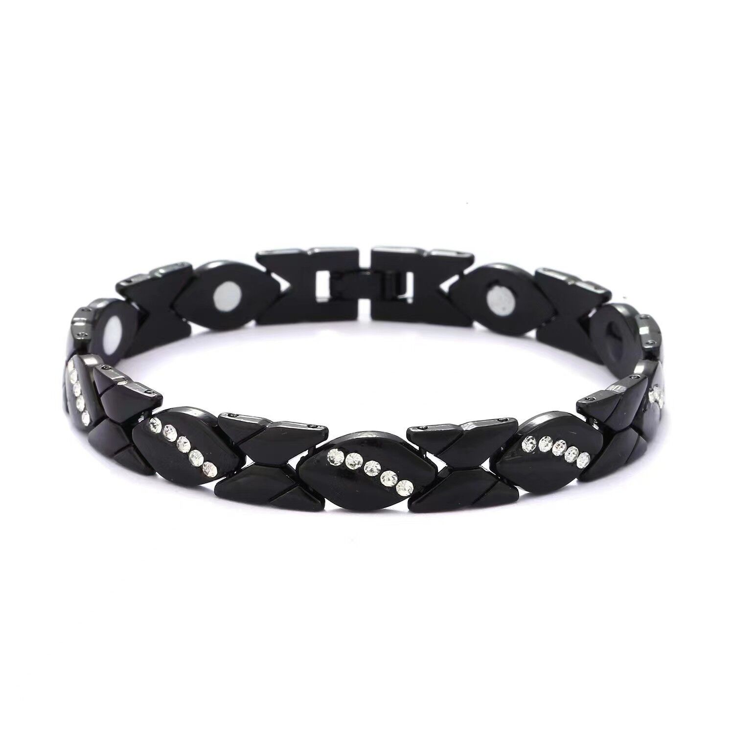 Christmas gift Stylish Ancient Copper Magnetic Therapy Bracelet with Diamond Accents - Enhance Health & Elegance（Rose gold） - Image 6