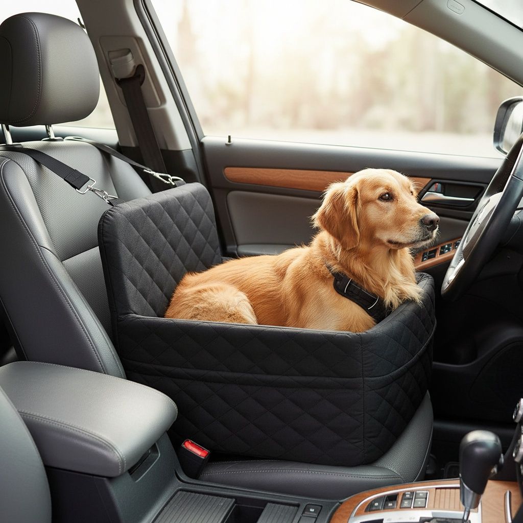 Portable Pet Car Seat Booster for Small Dogs and Cats, Elevated Design with Safety Belts and Storage Pocket, Perfect for Travel and Outdoor Adventures (Black) - Image 7
