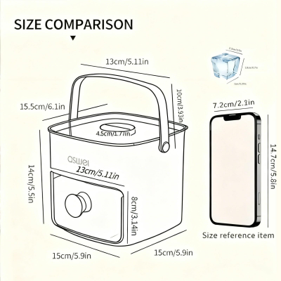 Portable Ice Cube Maker with Storage Drawer – BPA-Free, 48-Cube Capacity, Push-Release Tray & Transparent Lid for Cocktails, Coffee, Whiskey(Blue) - Image 7
