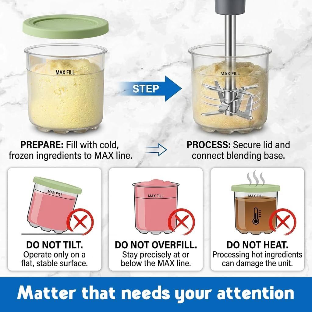 4-Pack Reusable Ice Cream Pints with 4 Spoons - 16oz Creami Containers & Lids Set Compatible with Ninja Creami NC300/NC299AMZ, BPA-Free & Dishwasher Safe (Transparent) - Image 4