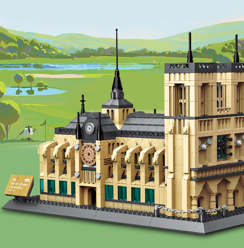 Notre-Dame Cathedral of Paris Mini Building Blocks Model – Iconic Gothic Landmark for Home Display, Educational Play & Gift-Giving (Beige) | Other Architectural Models Available In-Store - Image 1