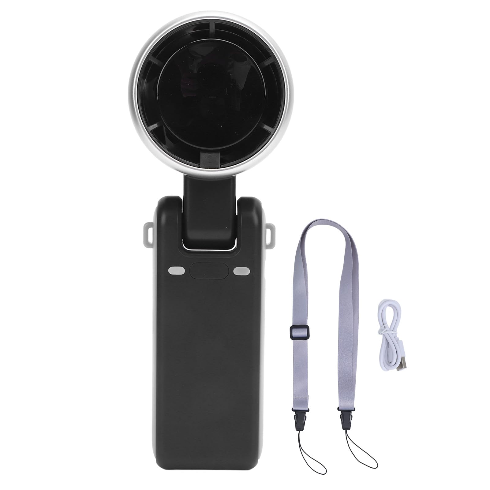 Portable Turbo Handheld Fan with Digital Display – 5-Speed Rechargeable Mini Fan, 3600mAh Battery, Foldable & Neck Strap Design for Outdoor Travel and Daily Use(Black) - Image 1