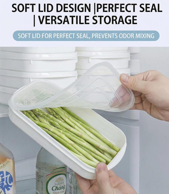 Airtight 700ml Food Storage Container, 1-Pack – BPA-Free, Freezer & Microwave Safe with Soft-Seal Lid, Stackable for Fridge Organization, Ideal for Meal Prep, Leftovers, and Dry Goods (White) - Image 5