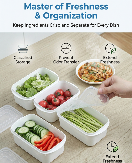 Airtight 800ml Food Storage Container, 1-Pack – BPA-Free, Freezer & Microwave Safe with Soft-Seal Lid, Stackable for Fridge Organization, Great for Meal Prep, Soups, and Bulk Storage (White) - Image 3