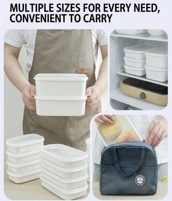 Airtight 800ml Food Storage Container, 1-Pack – BPA-Free, Freezer & Microwave Safe with Soft-Seal Lid, Stackable for Fridge Organization, Great for Meal Prep, Soups, and Bulk Storage (White) - Image 6
