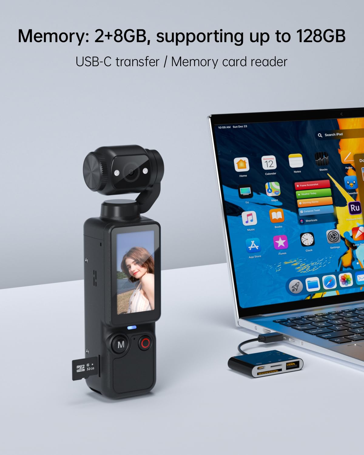 Handheld Pocket Camera – 2.5K UHD, 180° Rotating Lens, Fill Light, 2000mAh Battery, No App Needed, 32GB Included, for Vlog & Travel (Black) - Image 7